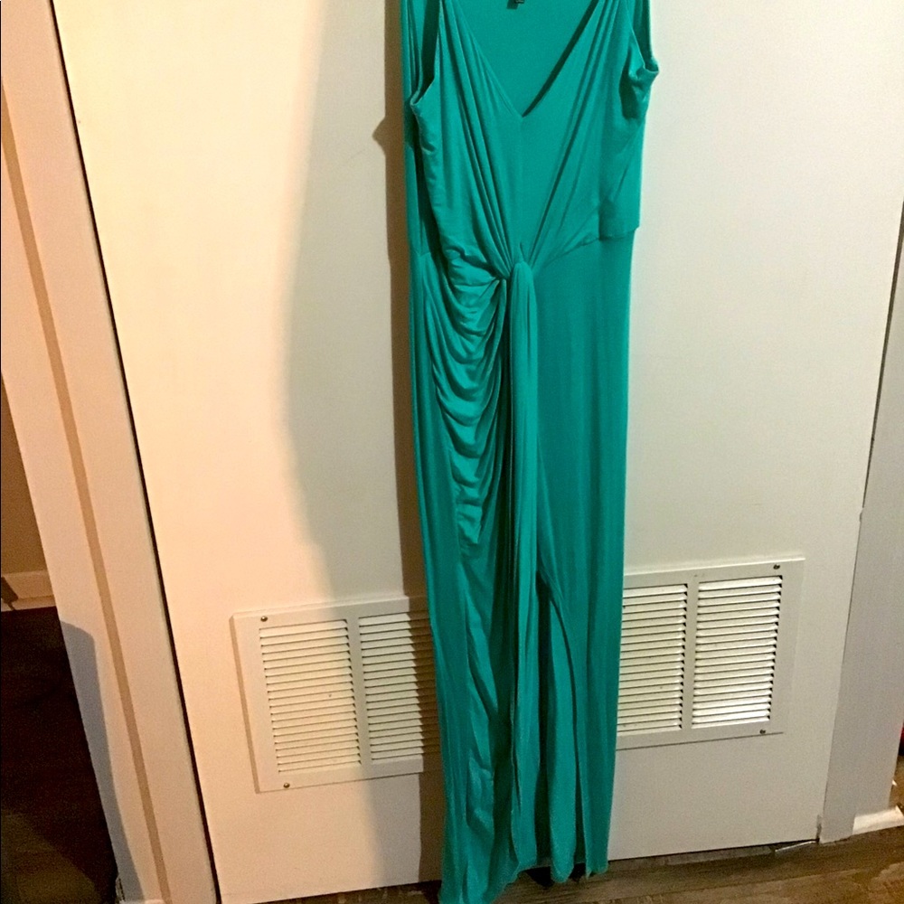 ‘Love J’ teal mermaid maxi dress